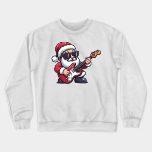 Santa Claus Playing Electric Guitar Crewneck Sweatshirt